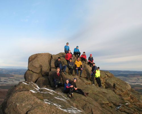 Maroc members having located crag top 15m
