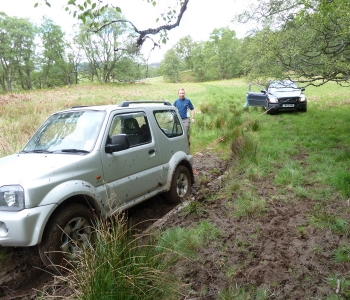 Digging out Craig's car at Glen Feardar, 