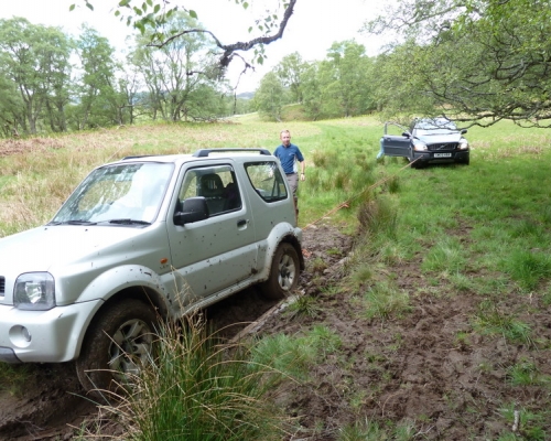 Digging out Craig's car at Glen Feardar