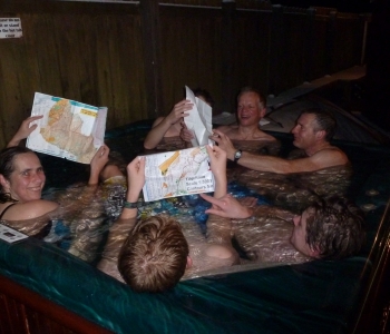 Talent Squad and hot tub, 