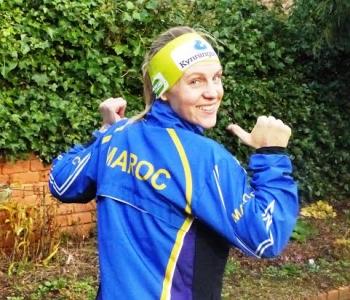 Helen proudly showing off her Maroc jacket, 