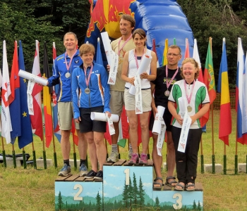 2014 Croatia - Jon (2nd) on the podium, Sarah Dunn