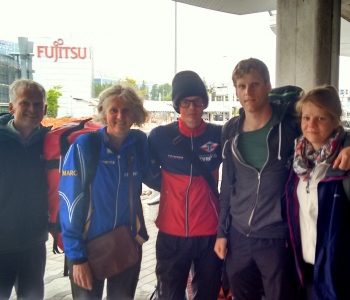 Happy. post event at Helsinki airport, 