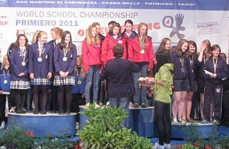 Banchory Girls on the podium, 